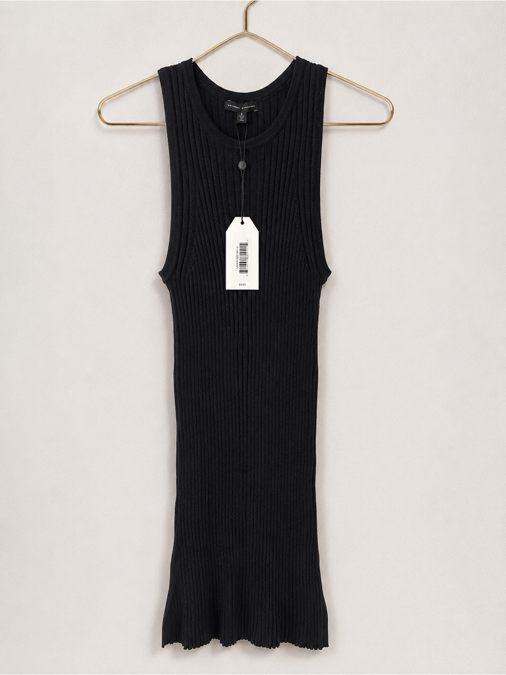 Universal Standard Ribbed Sweater Tank Tunic Black S 14/16 NWT
